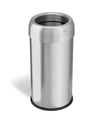 HALO DUAL DEODORIZER ROUND OPEN TOP STAINLESS STEEL TRASH CAN 16 GALLON