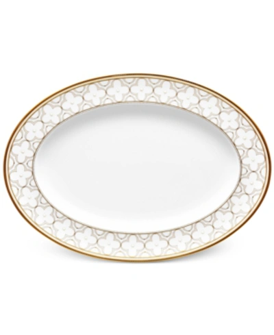 Noritake Trefolio Gold Dinnerware Collection Oval Platter In Class Gold