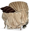 Cathay Home Inc. Luxe Embossed Micro Mink Full/queen Faux Fur Blanket In Tan