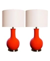 ABBYSON LIVING SHANDI RED CERAMIC TABLE LAMP, SET OF 2