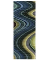 Empire Art Direct Rumba Abstract 2 Frameless Free Floating Tempered Glass Panel Graphic Abstract Wall Art, 63" X 24" X In Blue