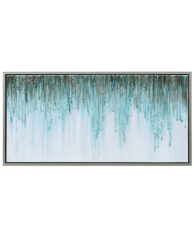 Empire Art Direct Green Frequency Textured Metallic Hand Painted Wall Art By Martin Edwards, 24" X 48" X 1.5" In Multi