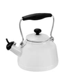 Chantal Enamel On Steel 1.7 Quart Retro Tea Kettle In White