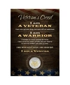 AMERICAN COIN TREASURES VETERAN'S CREED WITH GENUINE JFK HALF DOLLAR MATTED COIN