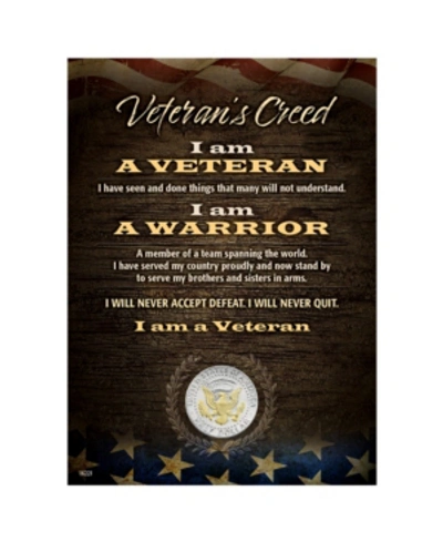 American Coin Treasures Veteran's Creed With Genuine Jfk Half Dollar Matted Coin