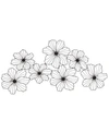 COSMOLIVING BY COSMOPOLITAN BLACK METAL MODERN FLORAL WALL DECOR, 43" X 21"