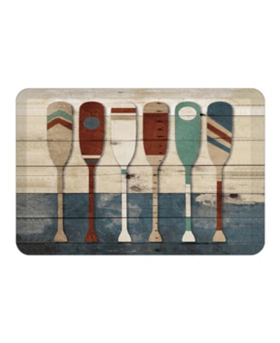 Laural Home Playful Oars Kitchen Mat In Blue