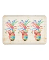 Laural Home Colorful Pineapples Kitchen Mat In Tan