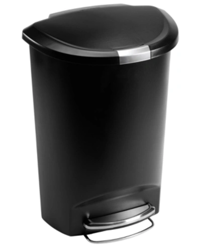 Simplehuman Trash Can, 50l Plastic Step Can In Black