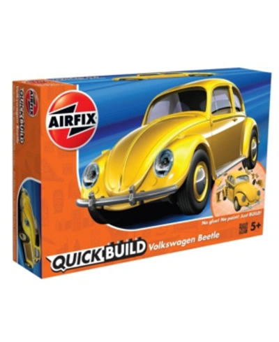 Airfix Quickbuild Volkswagen Beetle Yellow Brick Building Plastic Model Kit - J6023