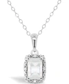 Macy's Gemstone And Diamond Accent Pendant Necklace In Sterling Silver In Moonstone