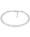 Giani Bernini Double Row Heart Ankle Bracelet In 18k Gold-plated Sterling Silver & Sterling Silver, Created For Ma In Silver