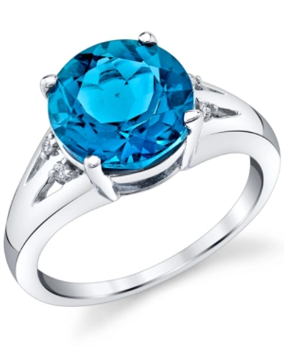 Macy's Blue Topaz (4-1/2 Ct. T.w.) & Diamond Accent Ring In Sterling Silver