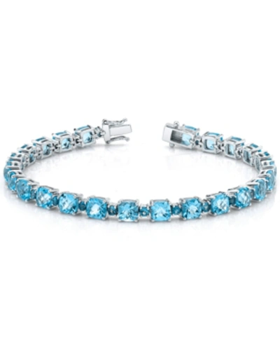 Macy's Blue Topaz Link Bracelet (20-3/4 Ct. T.w.) In Sterling Silver