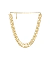 ETTIKA DOUBLE GOLD PLATED FIGARO CHAIN LINK NECKLACE