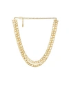Ettika Double Gold Plated Figaro Chain Link Necklace In Gold