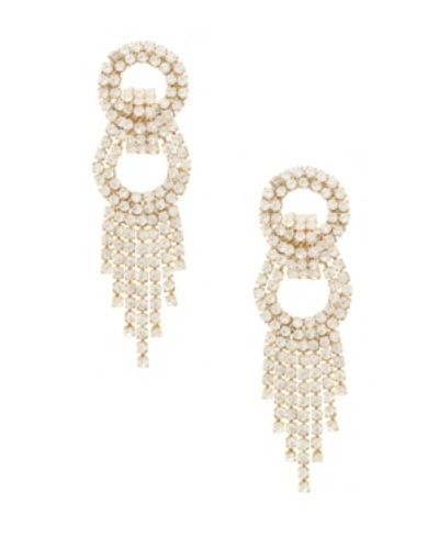Ettika Dancing Crystal Chain Fringe Earrings In Gold