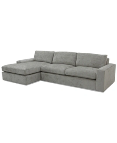 Furniture Closeout! Danyella 2-pc. Fabric Sectional, Created For Macy's In Smoke Grey