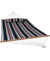 SUNNYDAZE DECOR 2 PERSON QUILTED FABRIC BED DOUBLE HAMMOCK WITH SPREADER BAR