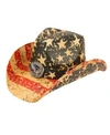 EPOCH HATS COMPANY ANGELA & WILLIAM AMERICAN FLAG COWBOY HAT WITH EAGLE