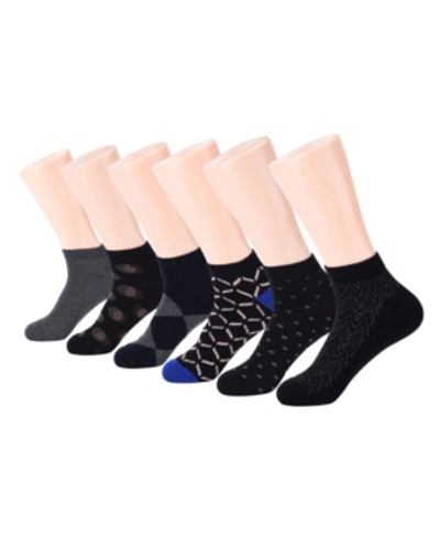 Mio Marino Men's Bold Collection Ankle Socks Pack Of 6 In Amethyst