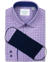 CONSTRUCT RECEIVE A FREE FACE MASK WITH PURCHASE OF THE CON. STRUCT MEN'S SLIM-FIT WHITE/PURPLE HOUNDSTOOTH DR