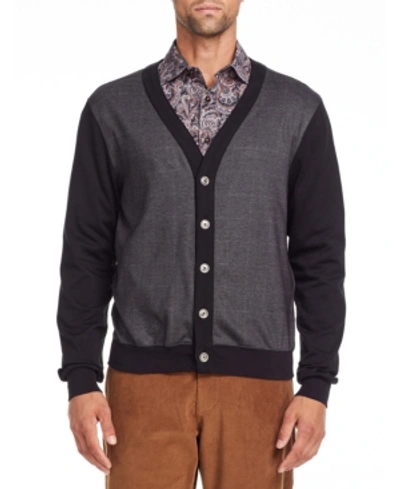 Tallia Men's Slim Fit Grey Check Cardigan And A Free Face Mask With Purchase