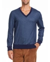 TALLIA MEN'S SLIM FIT NAVY V NECK SWEATER AND A FREE FACE MASK WITH PURCHASE