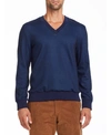 TALLIA MEN'S SLIM FIT NAVY ZIGZAG V NECK SWEATER AND A FREE FACE MASK WITH PURCHASE