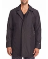 TALLIA MEN'S SLIM FIT BLACK/BLUE TRENCH COAT AND A FREE FACE MASK WITH PURCHASE