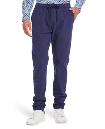 Tallia Men's Slim Fit Navy Solid Jogger Pants And A Free Face Mask With Purchase