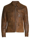 John Varvatos Men's Zip-front Leather Jacket In Light Ochre Brown
