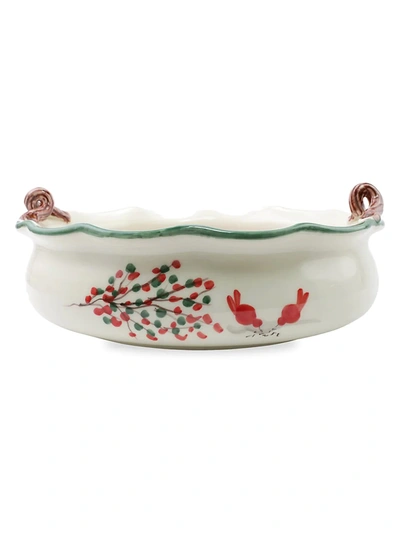 Vietri Old St. Nick Large Fireplace Handled Scallop Bowl In Multicolor