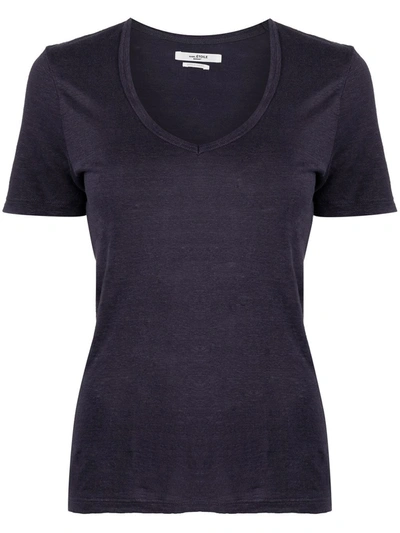 Isabel Marant Étoile V-neck Short-sleeve T-shirt In Purple