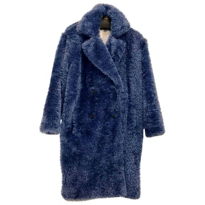 Pre-owned Marella Faux Fur Coat In Blue