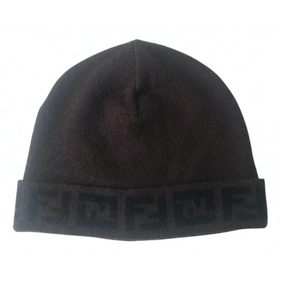 Pre-owned Fendi Cashmere Beanie In Brown