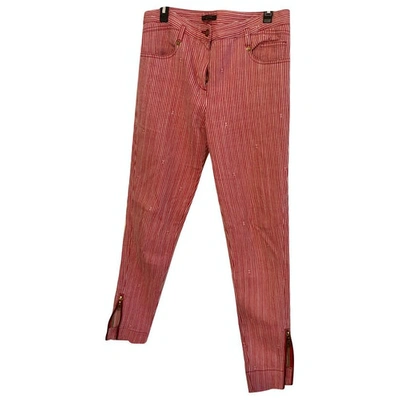 Pre-owned Louis Vuitton Red Cotton - Elasthane Jeans