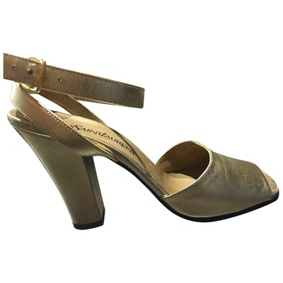 Pre-owned Saint Laurent Leather Sandals In Gold