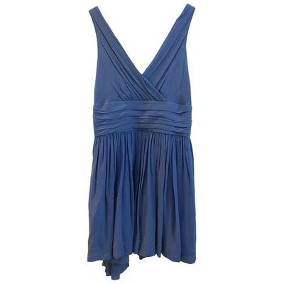 Pre-owned Temperley London Silk Mini Dress In Blue