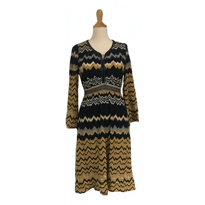 Pre-owned Missoni Leather Mid-length Dress In Yellow