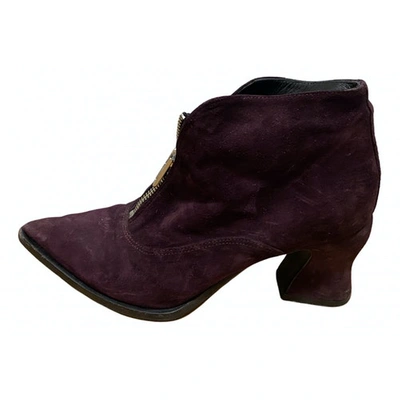 Pre-owned Mcq By Alexander Mcqueen Ankle Boots In Purple