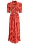 ALESSANDRA RICH ALESSANDRA RICH CRYSTAL BUTTON DRESS WITH POLKA DOTS