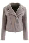 BLANCHA BLANCHA SHEARLING BIKER JACKET