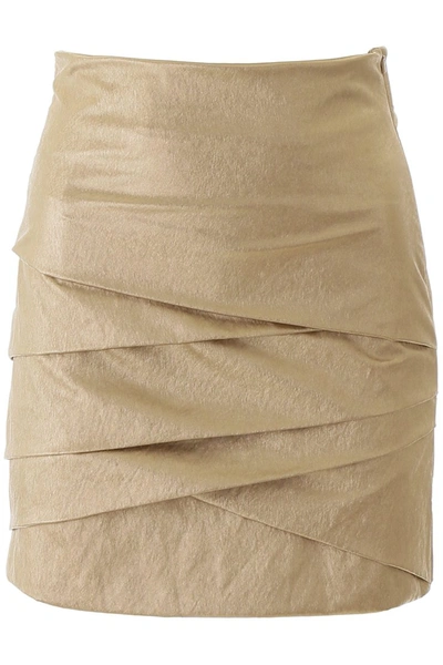 Philosophy Gold Laminated Mini Skirt