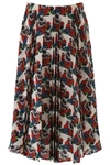 Valentino X Undercover Lovers Print Pleated Skirt In Avorio Multicolor