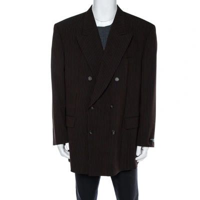 Pre-owned Saint Laurent Vintage Brown Wool Double Breasted Jacket 3xl