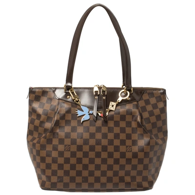 Pre-owned Louis Vuitton Damier Ebene Canvas Westminster Gm Bag With Charm In Brown