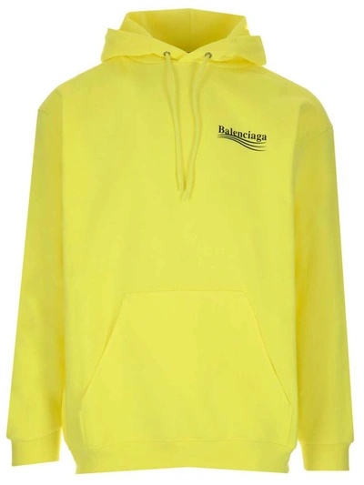 Balenciaga Yellow Medium Fit Political Campaign Hoodie In 7110