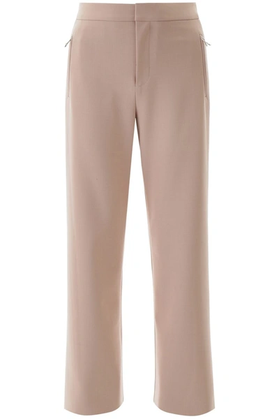 Area Palazzo Pants With Crystals In Pink,beige