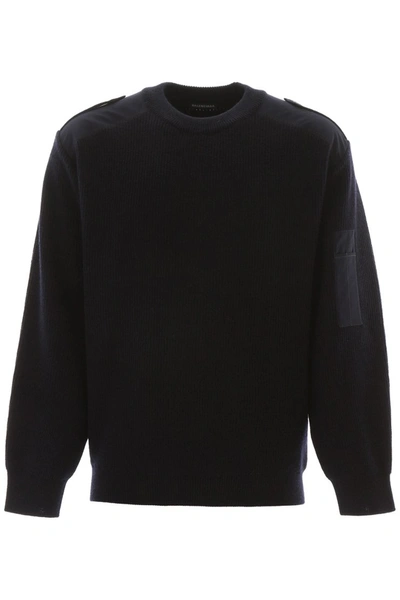 Balenciaga Pullover With Cotton Inserts In Navy